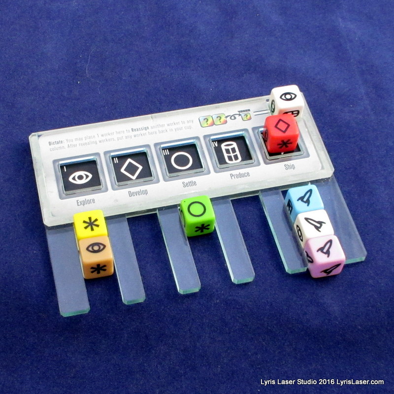 Dice Organizer for Roll for the Galaxy – Bright Bear Laser Works